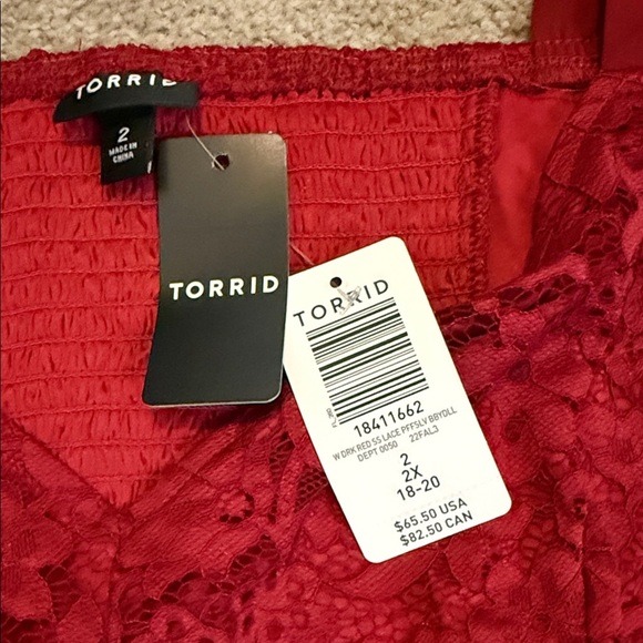 Torrid Red Lace Blouse - Picture 5 of 8
